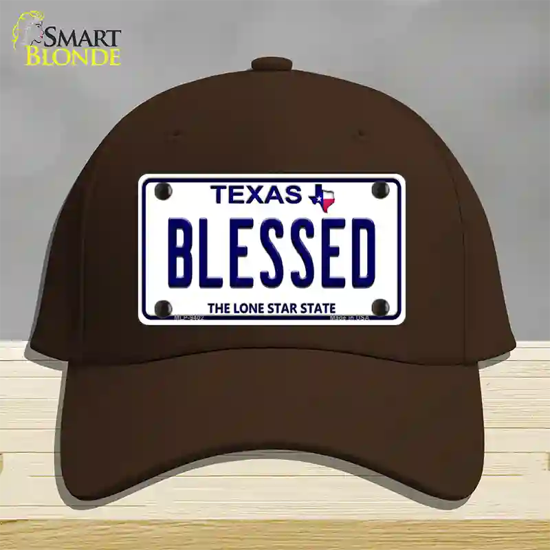 Blessed Texas Novelty License Plate Hat Cotton / Dark Brown