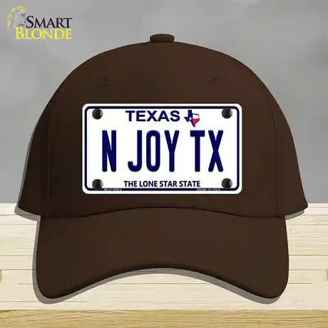 N Joy TX Texas Novelty License Plate Hat Cotton / Dark Brown