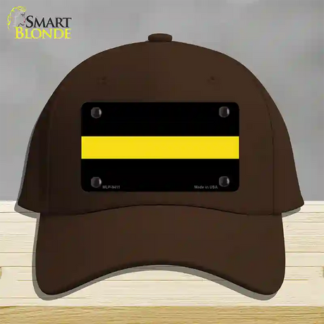 Thin Yellow Line Novelty License Plate Hat Cotton / Dark Brown