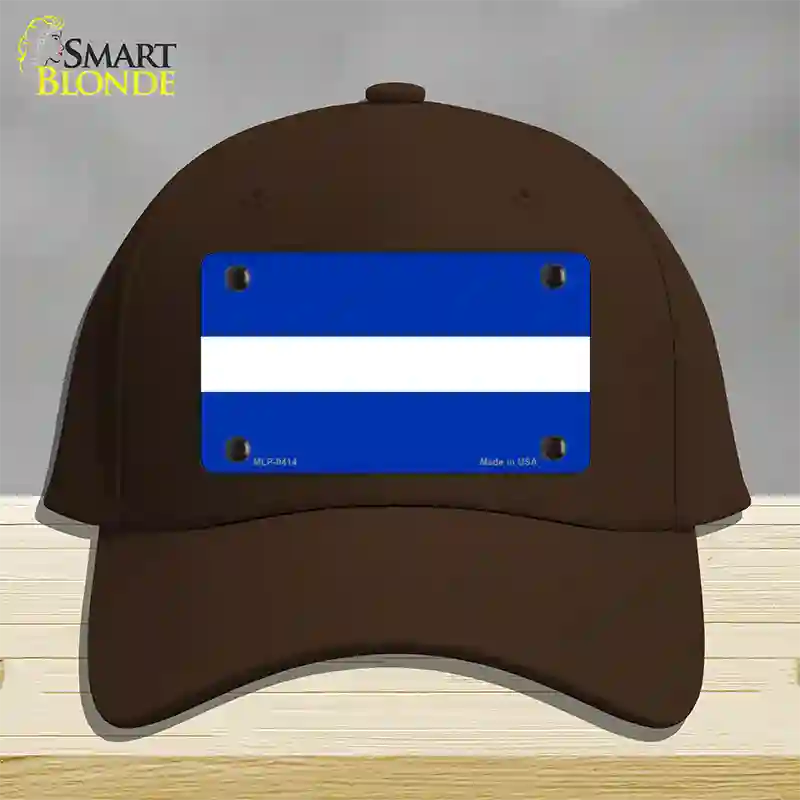 Thin White Line On Blue Novelty License Plate Hat Cotton / Dark Brown