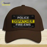 Police / Dispatcher / Fire- EMS Novelty License Plate Hat Cotton / Dark Brown