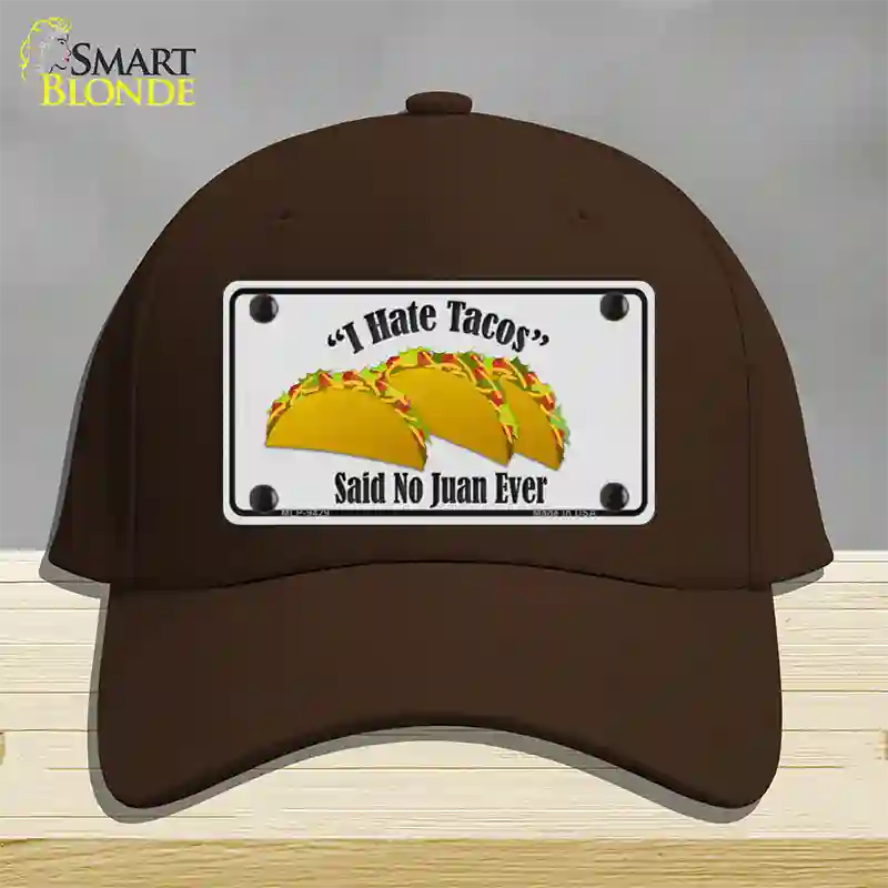 Tacos Novelty License Plate Hat Cotton / Dark Brown