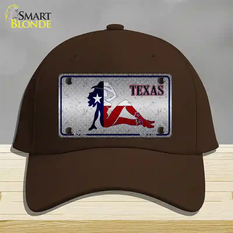 Texas Girl Diamond Novelty License Plate Hat Cotton / Dark Brown