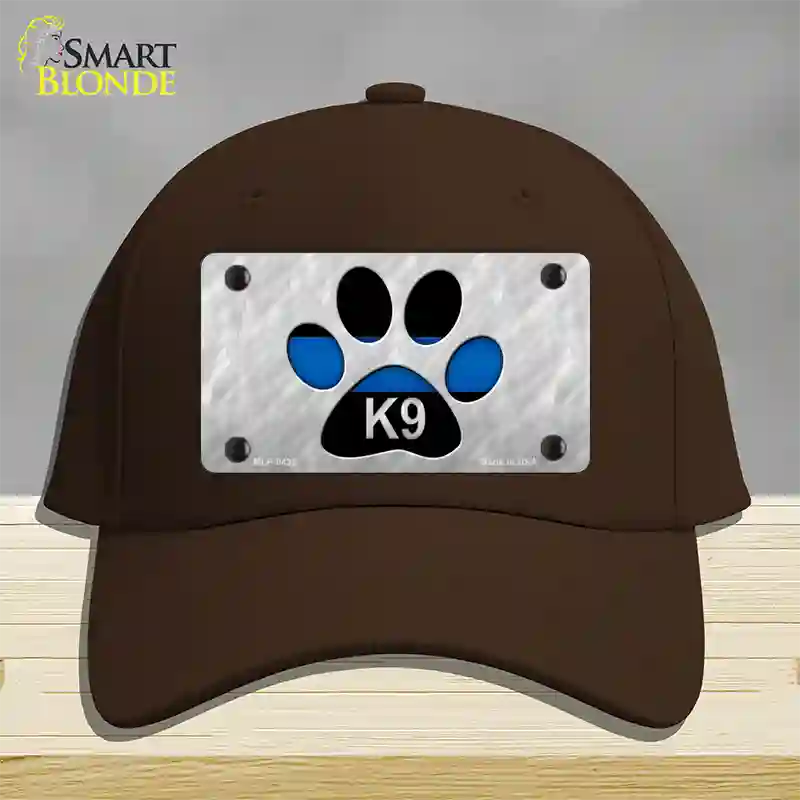 Thin Blue Line Paw K-9 Novelty License Plate Hat Cotton / Dark Brown