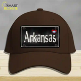 Arkansas Flag Script Novelty License Plate Hat Cotton / Dark Brown