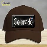 Colorado Flag Script Novelty License Plate Hat Cotton / Dark Brown