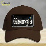 Georgia Flag Script Novelty License Plate Hat Cotton / Dark Brown