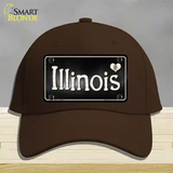 Illinois Flag Script Novelty License Plate Hat Cotton / Dark Brown