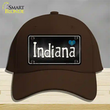 Indiana Flag Script Novelty License Plate Hat Cotton / Dark Brown