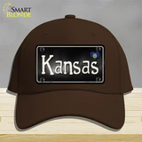 Kansas Flag Script Novelty License Plate Hat Cotton / Dark Brown