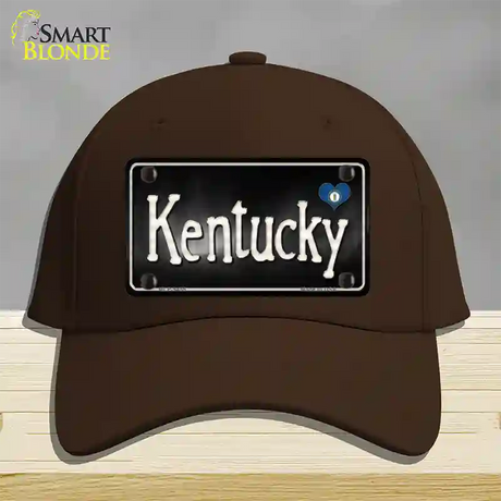 Kentucky Flag Script Novelty License Plate Hat Cotton / Dark Brown