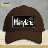 Maryland Flag Script Novelty License Plate Hat Cotton / Dark Brown