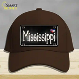 Mississippi Flag Script Novelty License Plate Hat Cotton / Dark Brown