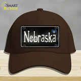 Nebraska Flag Script Novelty License Plate Hat Cotton / Dark Brown