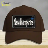 New Hampshire Flag Script Novelty License Plate Hat Cotton / Dark Brown