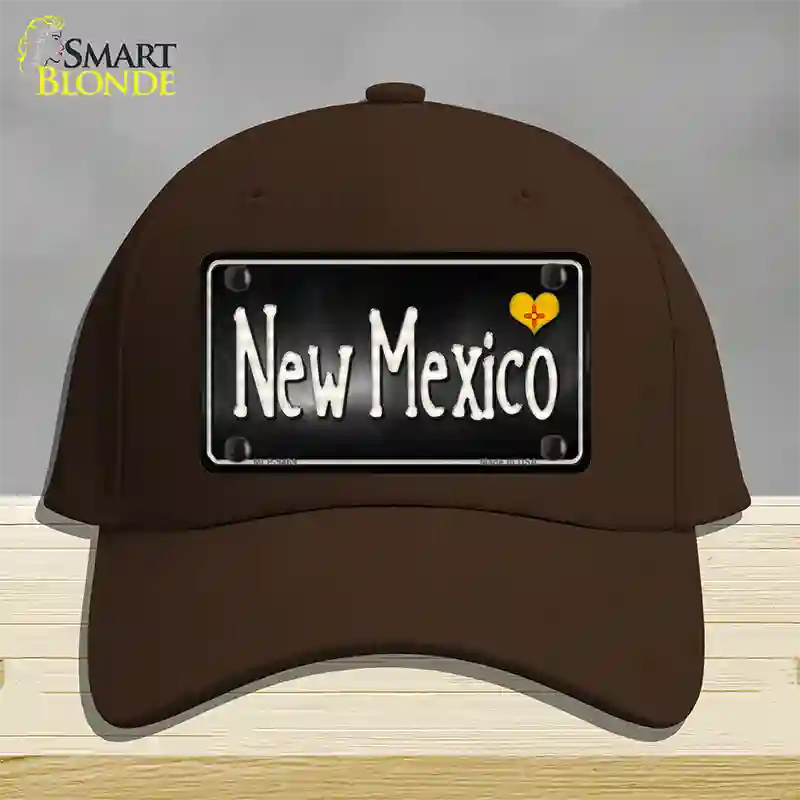 New Mexico Flag Script Novelty License Plate Hat Cotton / Dark Brown