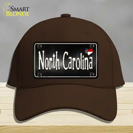 North Carolina Flag Script Novelty License Plate Hat Cotton / Dark Brown