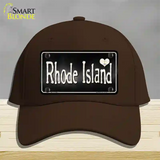 Rhode Island Flag Script Novelty License Plate Hat Cotton / Dark Brown