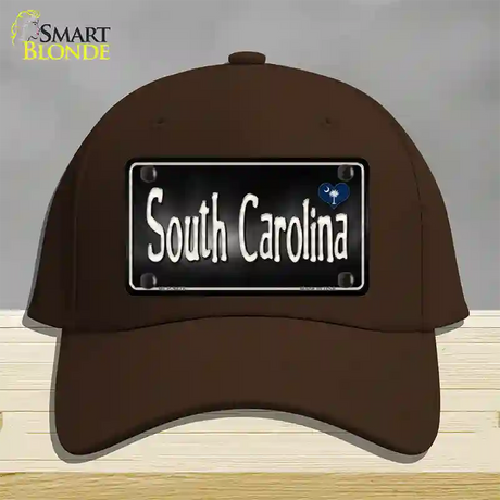 South Carolina Flag Script Novelty License Plate Hat Cotton / Dark Brown