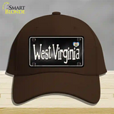 West Virginia Flag Script Novelty License Plate Hat Cotton / Dark Brown