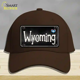 Wyoming Flag Script Novelty License Plate Hat Cotton / Dark Brown