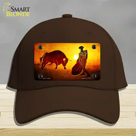 Bullfight With Sun Novelty License Plate Hat Cotton / Dark Brown