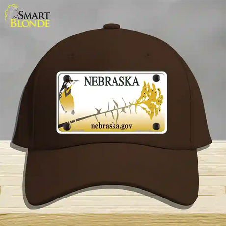 Nebraska Blank Novelty License Plate Hat Cotton / Dark Brown