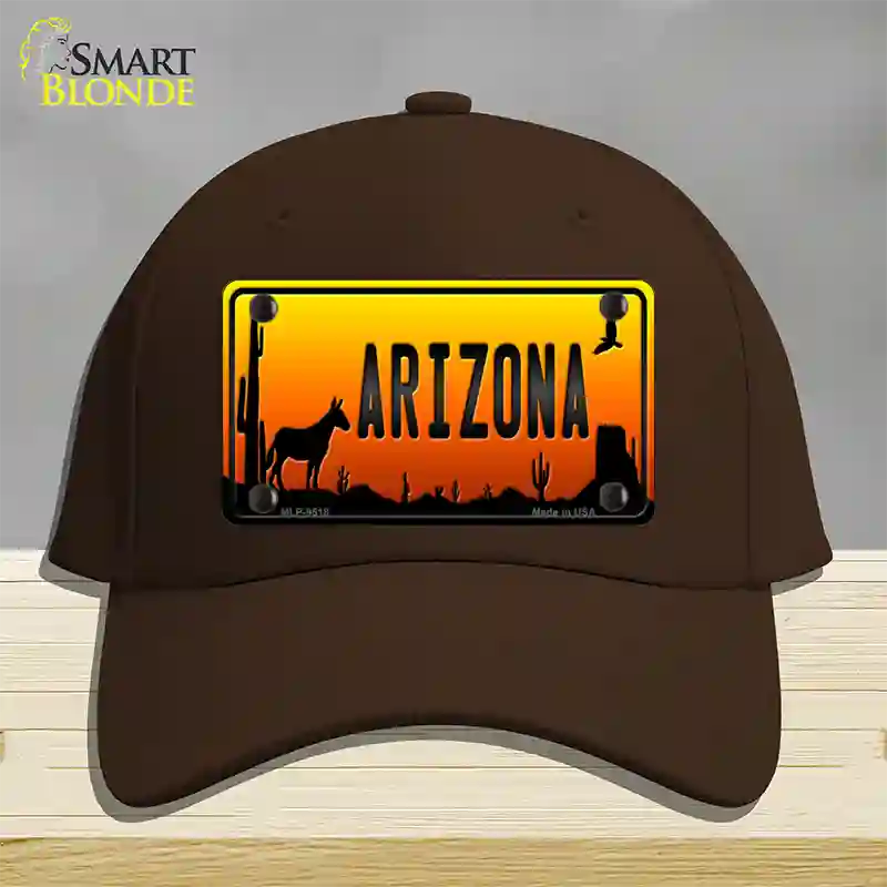 Donkey Arizona Scenic Novelty License Plate Hat Cotton / Dark Brown