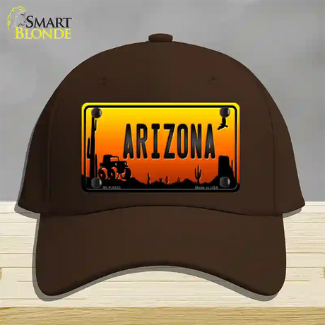 Jeep Arizona Scenic Novelty License Plate Hat Cotton / Dark Brown