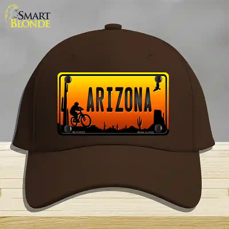 Biker Arizona Scenic Novelty License Plate Hat Cotton / Dark Brown