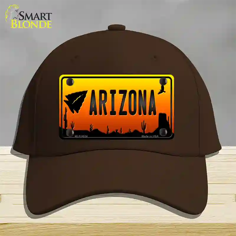 Arrowhead Arizona Scenic Novelty License Plate Hat Cotton / Dark Brown