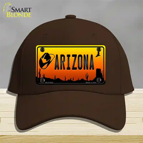 Cowboy Hat Arizona Scenic Novelty License Plate Hat Cotton / Dark Brown