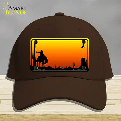 Rodeo Blank Scenic Novelty License Plate Hat Cotton / Dark Brown