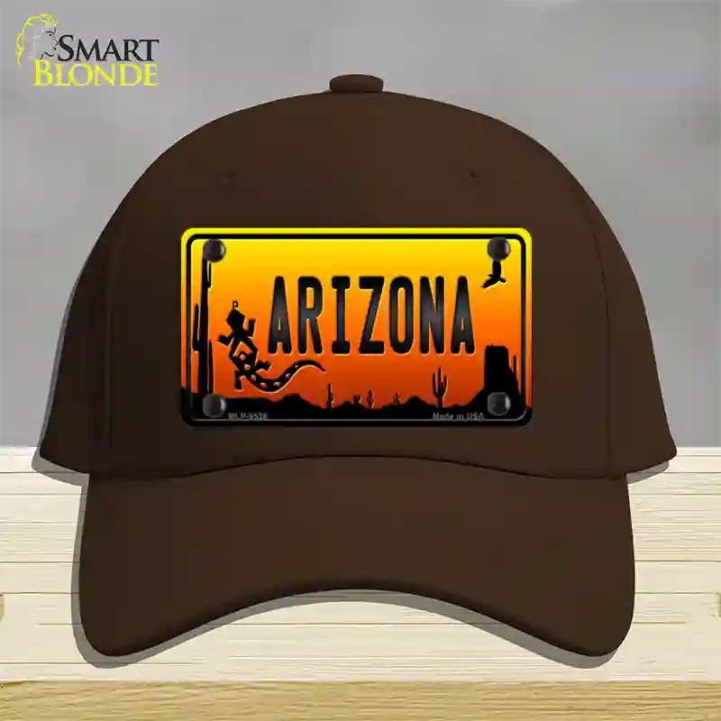 Lizard Arizona Scenic Novelty License Plate Hat Cotton / Dark Brown