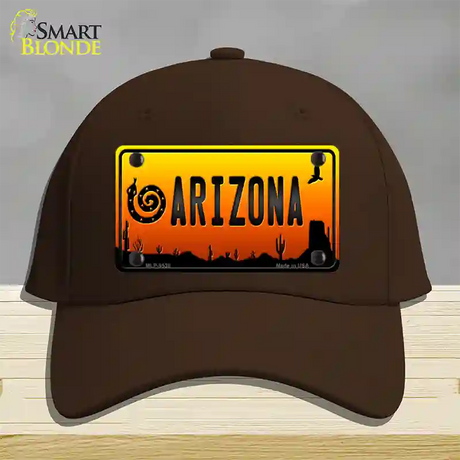 Snake Arizona Scenic Novelty License Plate Hat Cotton / Dark Brown