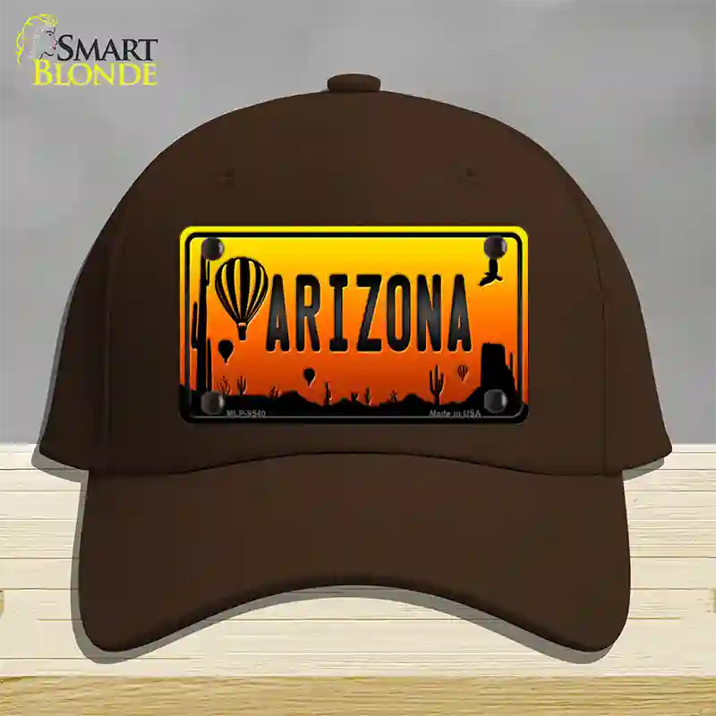 Balloon Arizona Scenic Novelty License Plate Hat Cotton / Dark Brown