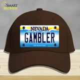 Gambler Nevada Novelty License Plate Hat Cotton / Dark Brown