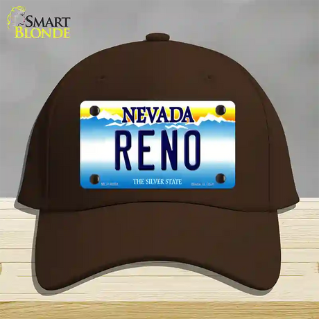 Reno Nevada Novelty License Plate Hat Cotton / Dark Brown