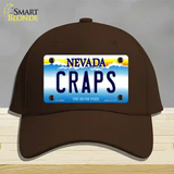 Craps Nevada Novelty License Plate Hat Cotton / Dark Brown