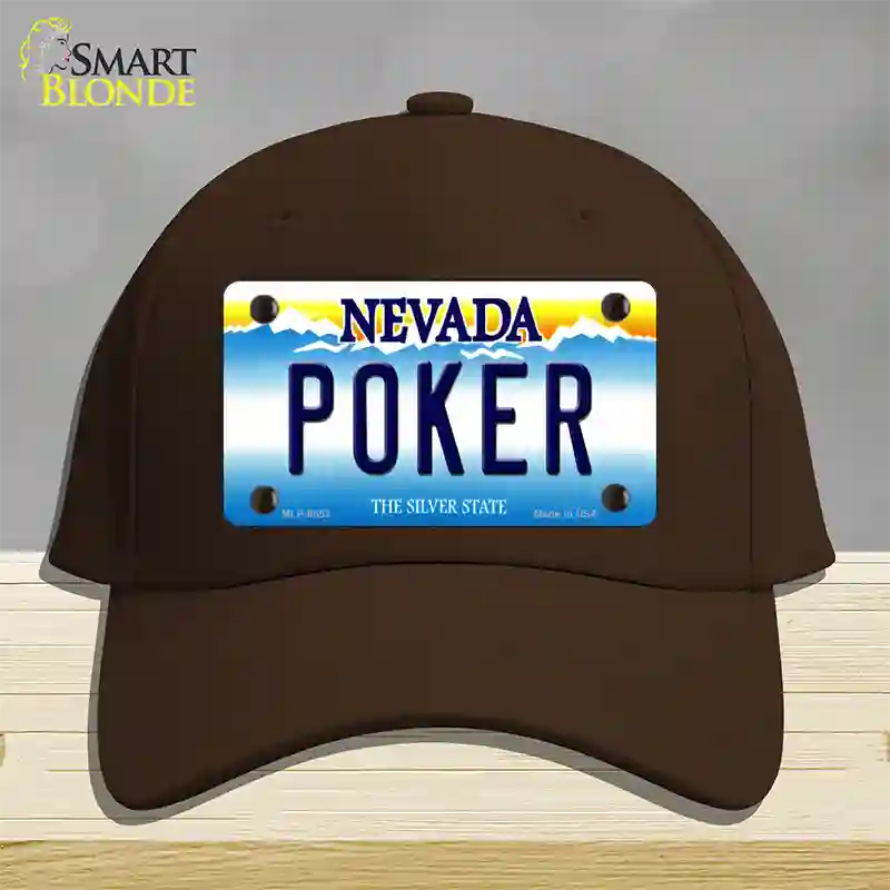 Poker Nevada Novelty License Plate Hat Cotton / Dark Brown