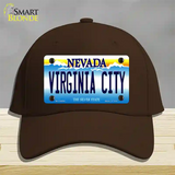 Virginia City Nevada Novelty License Plate Hat Cotton / Dark Brown