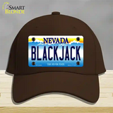 Black Jack Nevada Novelty License Plate Hat Cotton / Dark Brown