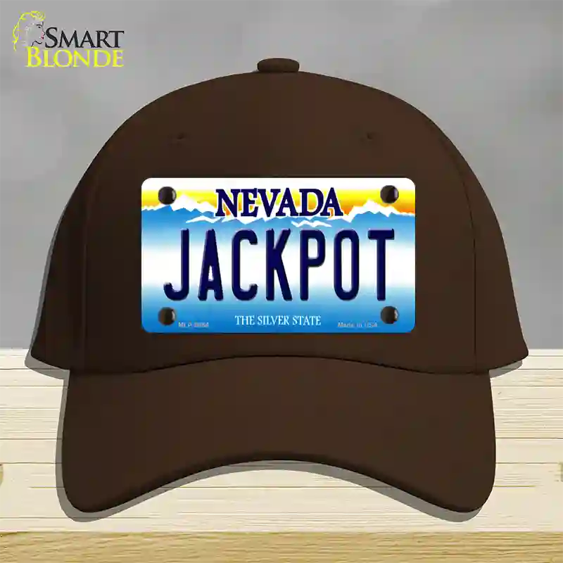 Jack Pot Nevada Novelty License Plate Hat Cotton / Dark Brown