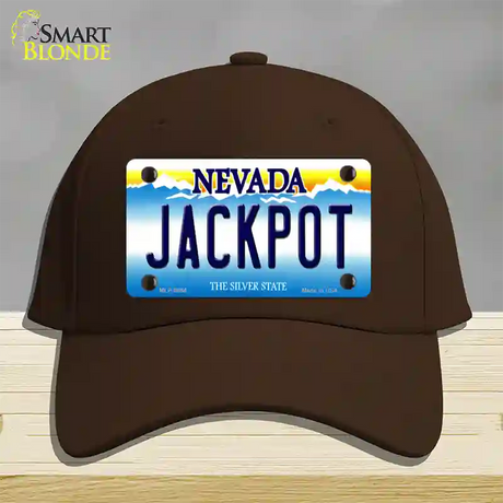 Jack Pot Nevada Novelty License Plate Hat Cotton / Dark Brown