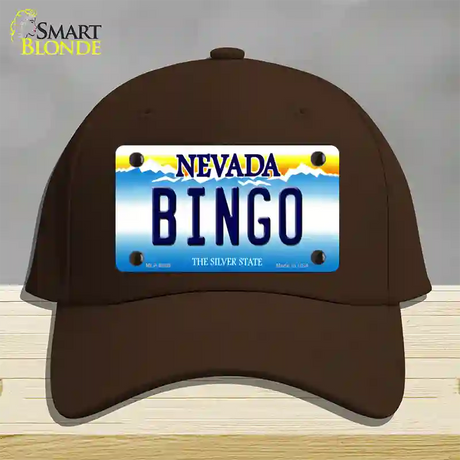 Bingo Nevada Novelty License Plate Hat Cotton / Dark Brown