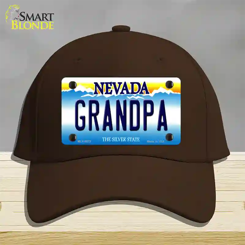 Grandpa Nevada Novelty License Plate Hat Cotton / Dark Brown