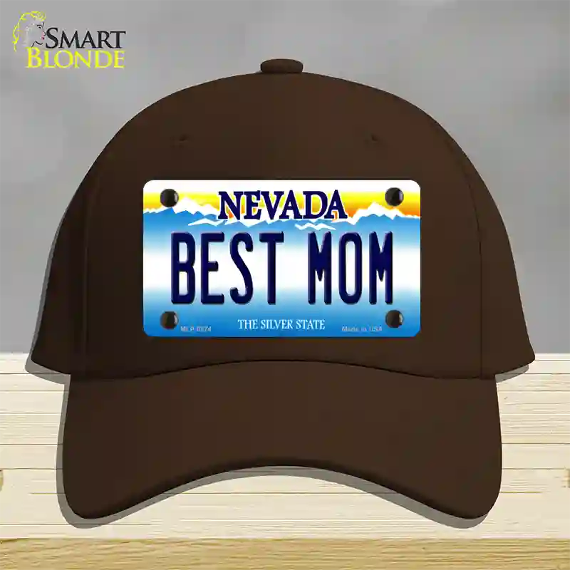 Best Mom Nevada Novelty License Plate Hat Cotton / Dark Brown