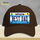 Best Dad Nevada Novelty License Plate Hat Cotton / Dark Brown