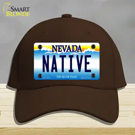 Native Nevada Novelty License Plate Hat Cotton / Dark Brown