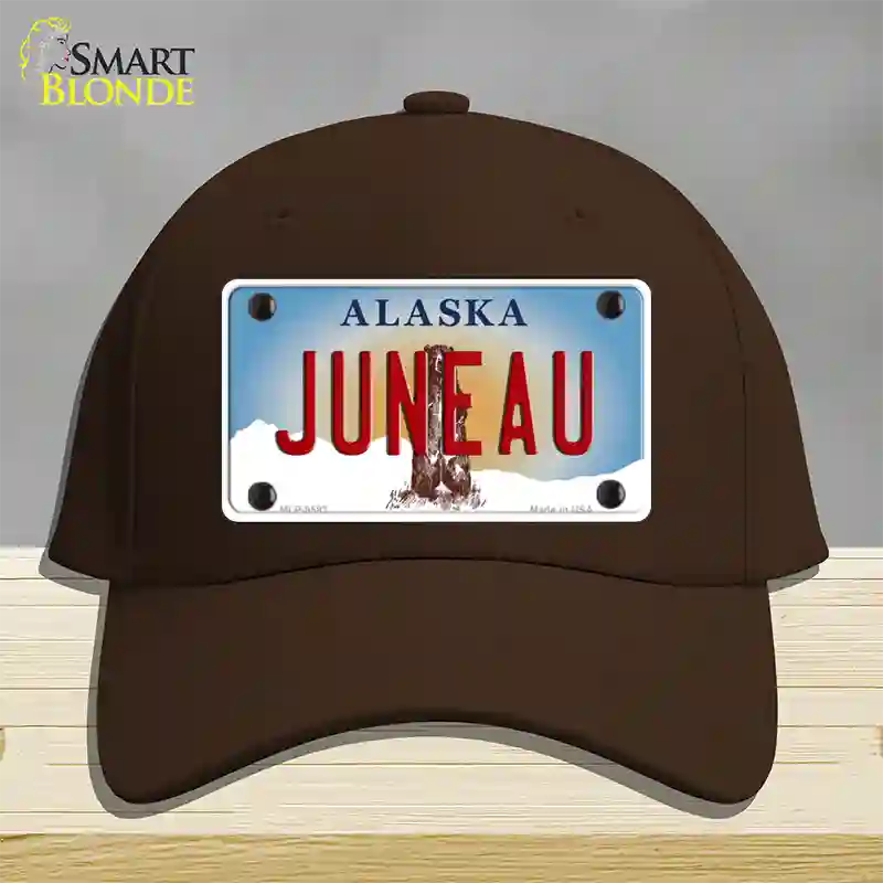 Juneau Alaska State Novelty License Plate Hat Cotton / Dark Brown